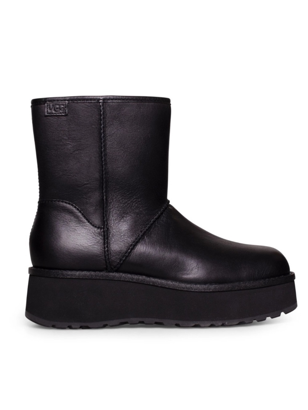 UGG Cityfunc Black Leather Waterproof Boots Size 9.5